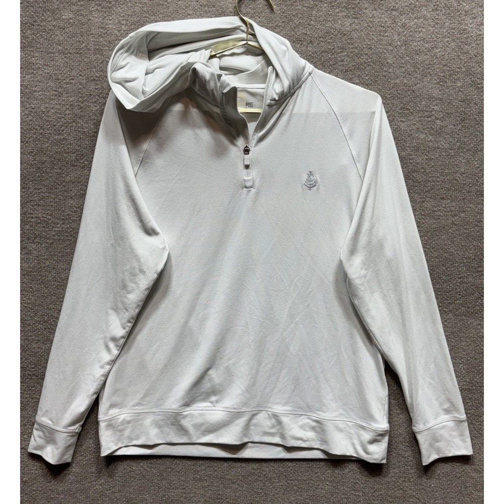 G/FORE Hooded Luxe Mid Layer Golf Pullover Hoodie Mens Medium White EUC Hoody